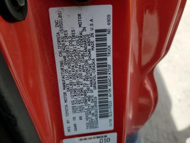 5TEUU42N16Z185819 - 2006 TOYOTA TACOMA ACCESS CAB წითელი ფოტო 12