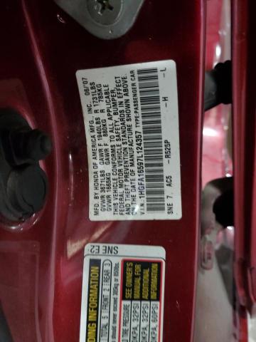 1HGFA16597L124357 - 2007 HONDA CIVIC LX RED photo 13