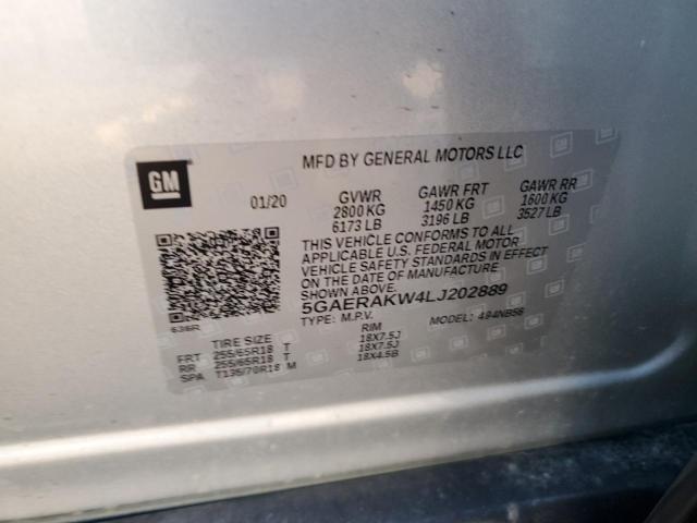 5GAERAKW4LJ202889 - 2020 BUICK ENCLAVE PREFERRED SILVER photo 12