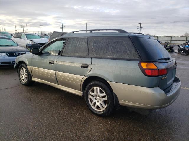 4S3BH665227603386 - 2002 SUBARU LEGACY OUTBACK GREEN photo 2