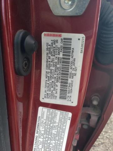 JTDBE32K520118932 - 2002 TOYOTA CAMRY LE RED photo 12