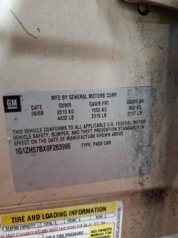 1G1ZH57BX8F283996 - 2008 CHEVROLET MALIBU 1LT TAN photo 12