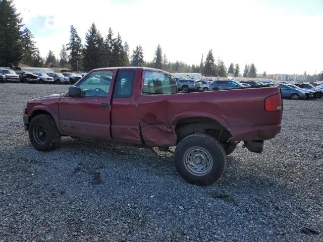 1GCDT19W728203364 - 2002 CHEVROLET S TRUCK S10 BURGUNDY photo 2