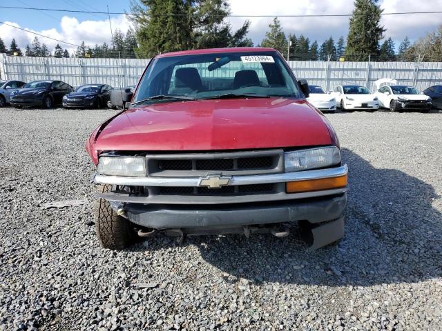 1GCDT19W728203364 - 2002 CHEVROLET S TRUCK S10 BURGUNDY photo 5