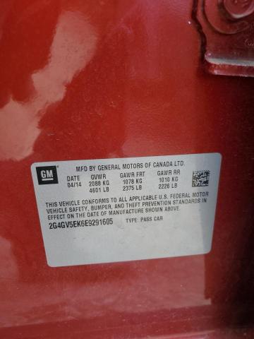 2G4GV5EK6E9291605 - 2014 BUICK REGAL 红色 照片 12