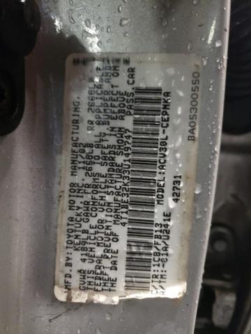 4T1BE32K33U149747 - 2003 TOYOTA CAMRY LE SILVER photo 12