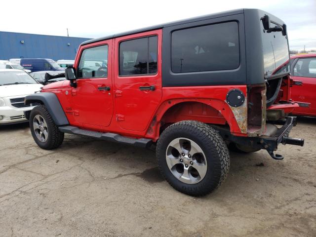 1C4BJWDG9FL702504 - 2015 JEEP WRANGLER U SPORT RED photo 2