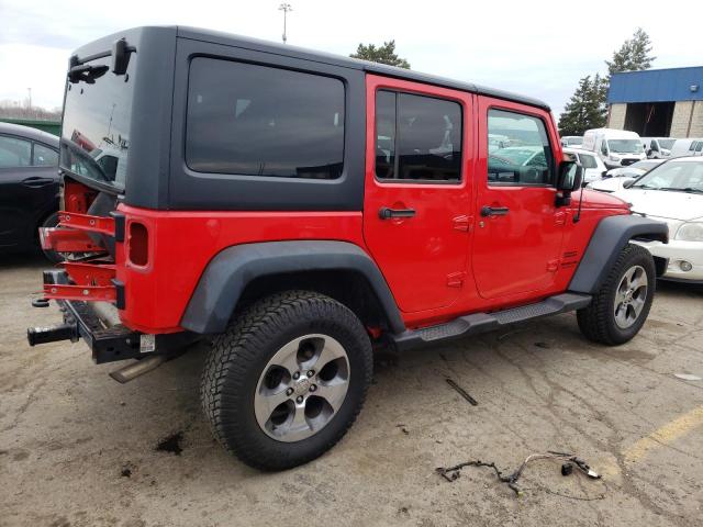 1C4BJWDG9FL702504 - 2015 JEEP WRANGLER U SPORT RED photo 3