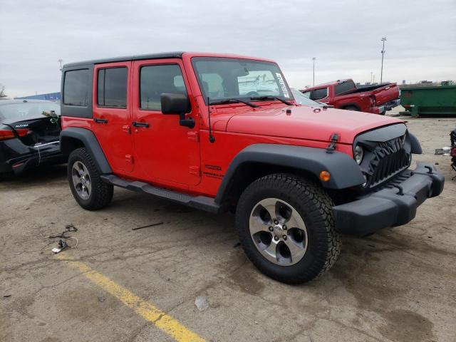 1C4BJWDG9FL702504 - 2015 JEEP WRANGLER U SPORT RED photo 4