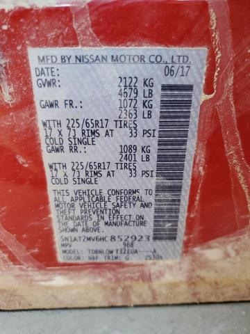 5N1AT2MV6HC852923 - 2017 NISSAN ROGUE SV RED photo 13