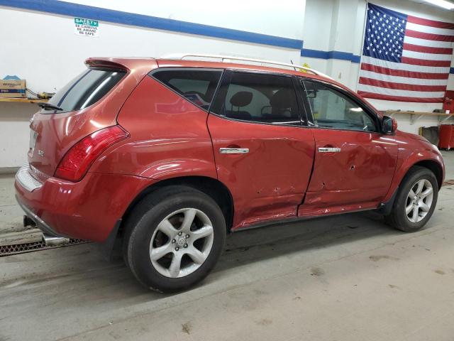 JN8AZ08W96W526866 - 2006 NISSAN MURANO SL RED photo 3