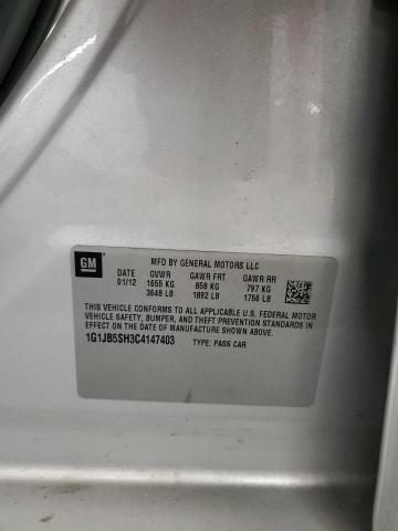 1G1JB5SH3C4147403 - 2012 CHEVROLET SONIC LS SILVER photo 12