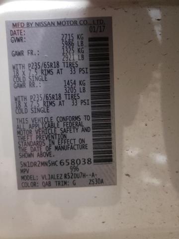 5N1DR2MN5HC658038 - 2017 NISSAN PATHFINDER S 白色 照片 13