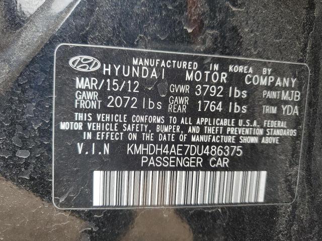 KMHDH4AE7DU486375 - 2013 HYUNDAI ELANTRA GLS BLACK photo 13