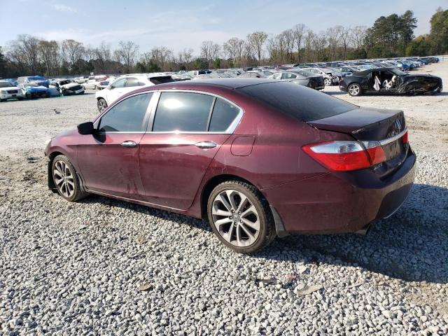 1HGCR2F50DA067846 - 2013 HONDA ACCORD SPORT BURGUNDY photo 2