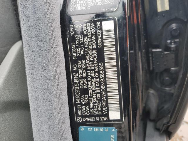 WDBEA26D8MB388385 - 1991 MERCEDES-BENZ 300 E 2.6 BLACK photo 12