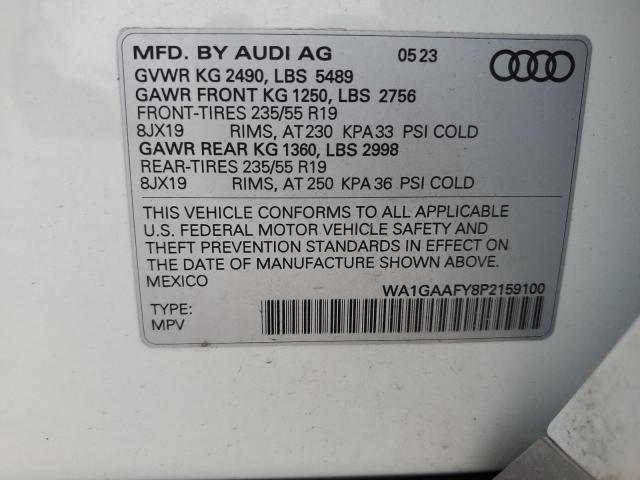 WA1GAAFY8P2159100 - 2023 AUDI Q5 PREMIUM 45 WHITE photo 12