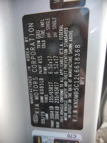 KNDMB5C12L6618368 - 2020 KIA SEDONA LX SILVER photo 12