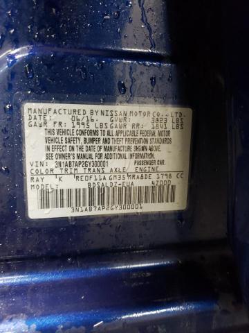 3N1AB7AP2GY300001 - 2016 NISSAN SENTRA S BLUE photo 12