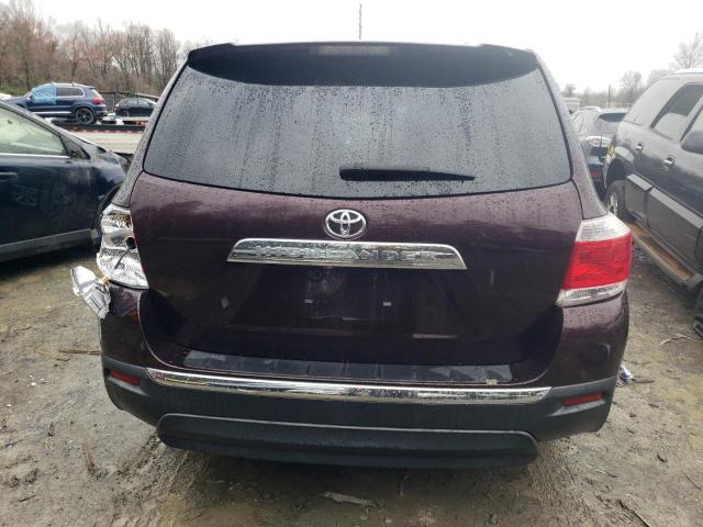 5TDZK3EH8DS106605 - 2013 TOYOTA HIGHLANDER BASE BURGUNDY photo 6