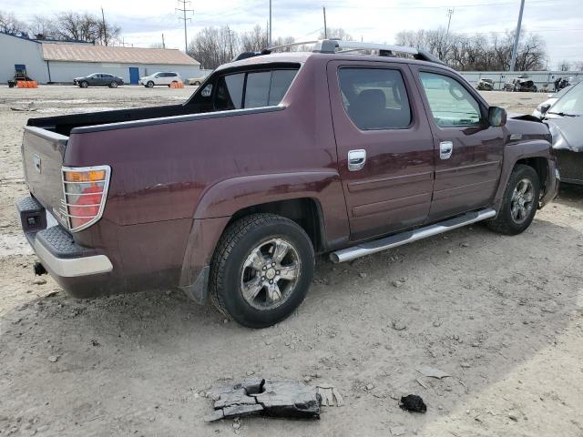 2HJYK16528H510536 - 2008 HONDA RIDGELINE RTL BURGUNDY photo 3