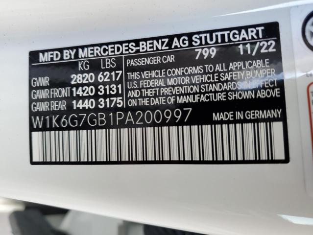 W1K6G7GB1PA200997 - 2023 MERCEDES-BENZ S 580 4MATIC WHITE photo 13