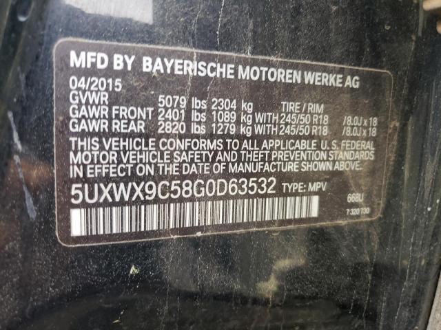 5UXWX9C58G0D63532 - 2016 BMW X3 XDRIVE28I BLACK photo 12
