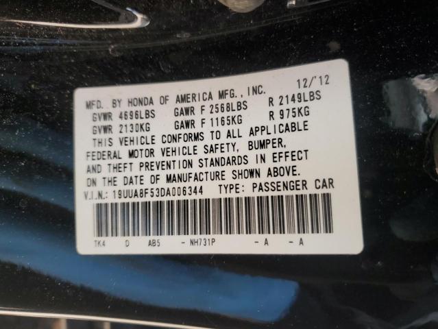 19UUA8F53DA006344 - 2013 ACURA TL TECH BLACK photo 12