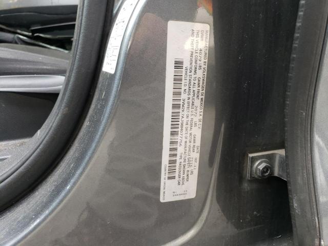 3VW2K7AJ9BM077756 - 2011 VOLKSWAGEN JETTA BASE 灰色 照片 12