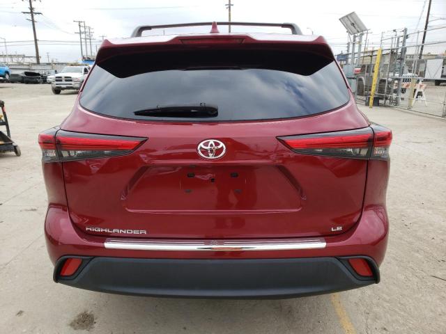 5TDZZRAH6LS510537 - 2020 TOYOTA HIGHLANDER L BURGUNDY photo 6