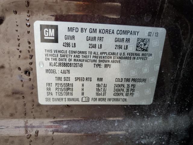 KL4CJBSB8DB120749 - 2013 BUICK ENCORE CONVENIENCE 勃艮第红 照片 12