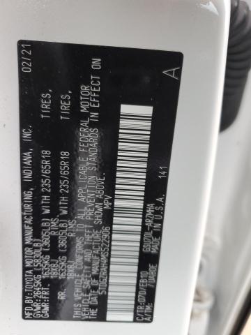 5TDGZRAH4MS522906 - 2021 TOYOTA HIGHLANDER XLE 白色 照片 13