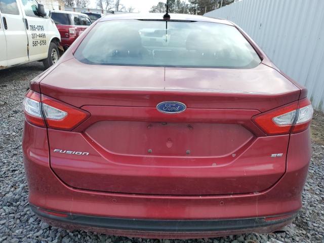 3FA6P0H70GR212503 - 2016 FORD FUSION SE RED photo 6