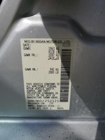 1N4BL4BV2LC252521 - 2020 NISSAN ALTIMA S SILVER photo 13