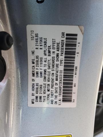 19UUA8F23EA003130 - 2014 ACURA TL SILVER photo 12