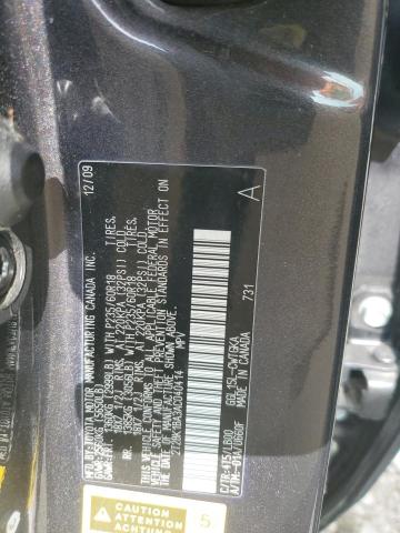 2T2BK1BA3AC040414 - 2010 LEXUS RX 350 BLACK photo 12