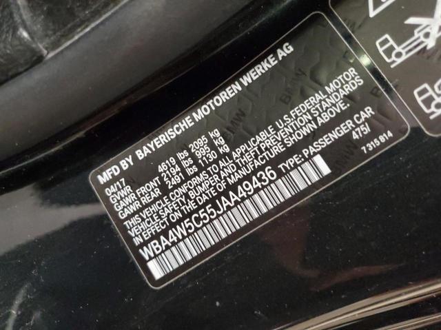 WBA4W5C55JAA49436 - 2018 BMW 430XI BLACK photo 10