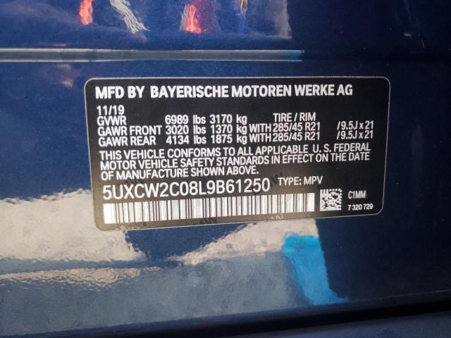 5UXCW2C08L9B61250 - 2020 BMW X7 XDRIVE40I BLUE photo 13