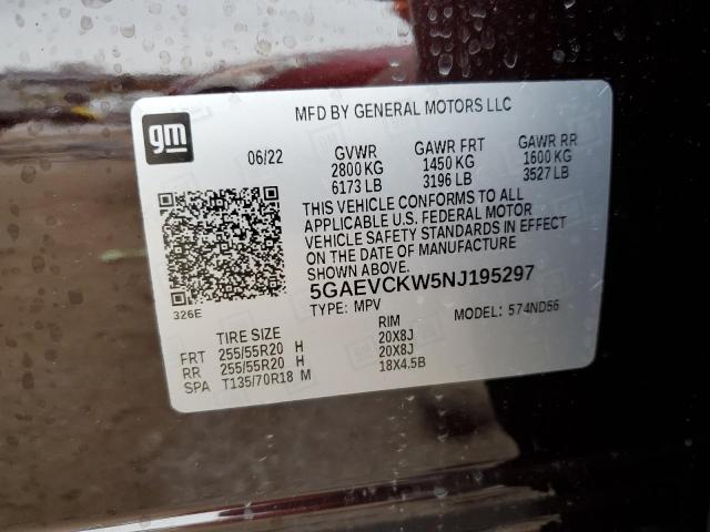 5GAEVCKW5NJ195297 - 2022 BUICK ENCLAVE AVENIR BURGUNDY photo 14