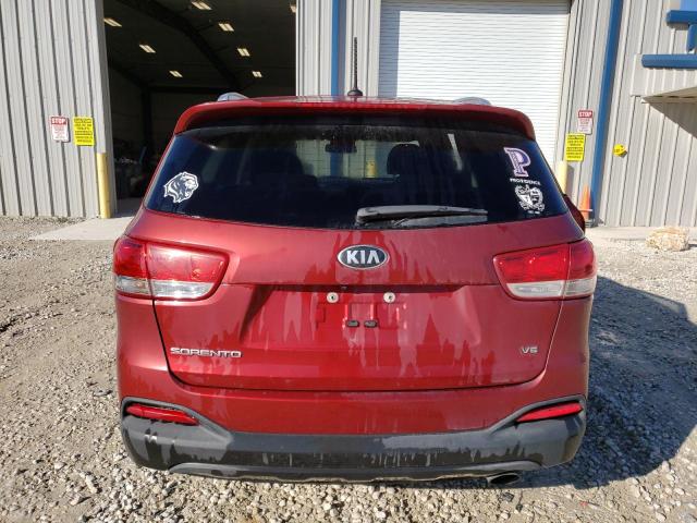 5XYPG4A50JG403399 - 2018 KIA SORENTO LX RED photo 6