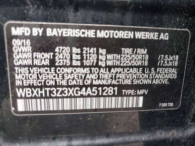 WBXHT3Z3XG4A51281 - 2016 BMW X1 XDRIVE28I BLACK photo 12