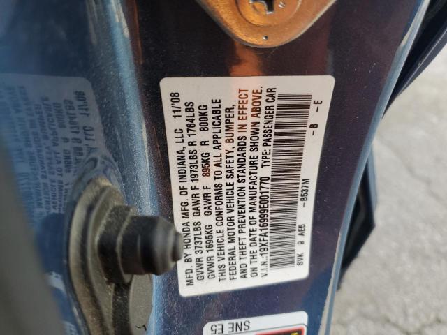 19XFA16999E001770 - 2009 HONDA CIVIC EXL 蓝色 照片 12