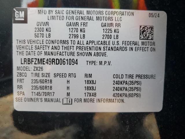 LRBFZME49RD061094 - 2024 BUICK ENVISION PREFERRED BLACK photo 14