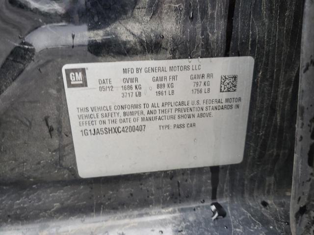 1G1JA5SHXC4200407 - 2012 CHEVROLET SONIC LS 黑色 照片 13