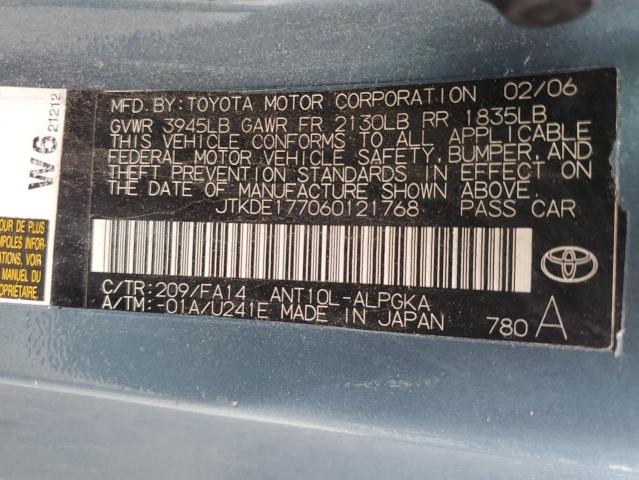 JTKDE177060121768 - 2006 TOYOTA SCION TC 青绿色 照片 12