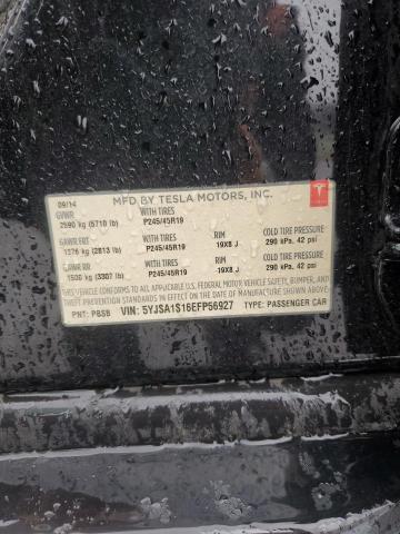 5YJSA1S16EFP56927 - 2014 TESLA MODEL S შავი ფოტო 12