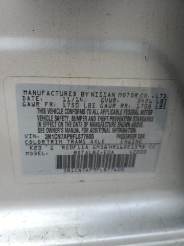 3N1CN7AP9FL877605 - 2015 NISSAN VERSA S SILVER photo 12