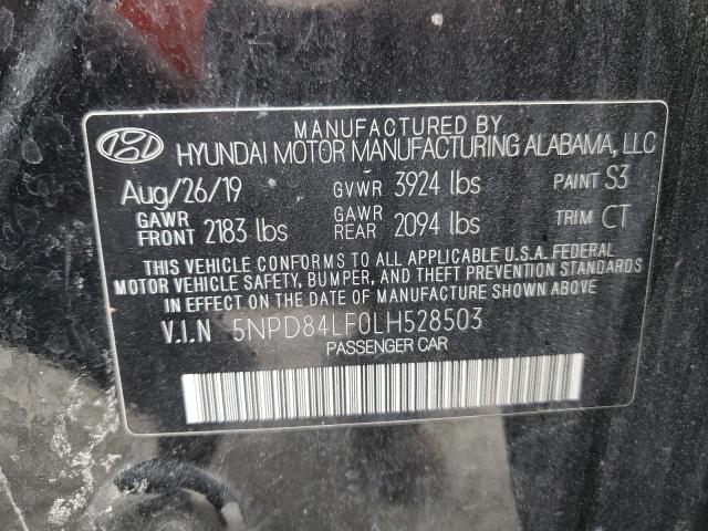 5NPD84LF0LH528503 - 2020 HYUNDAI ELANTRA SEL BLACK photo 12