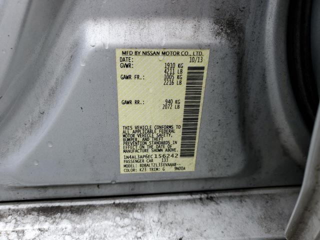 1N4AL3AP6EC156242 - 2014 NISSAN ALTIMA 2.5 SILVER photo 12