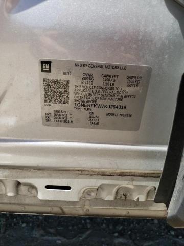 1GNERFKW7KJ264319 - 2019 CHEVROLET TRAVERSE LS SILVER photo 13